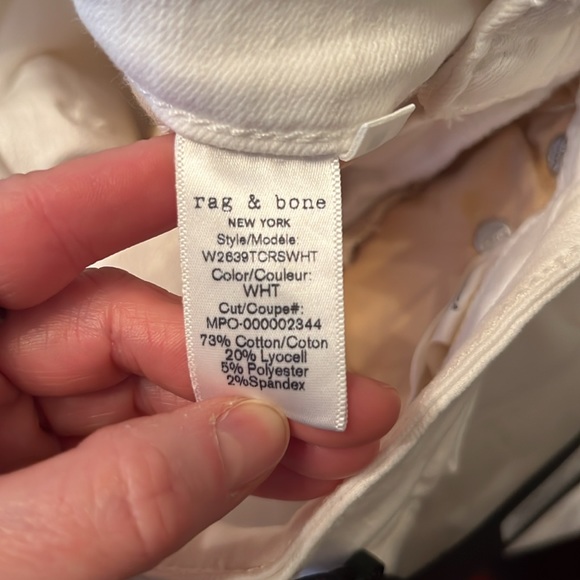 NWT rag & bone Jeans White Nina HighRise Ankle Skinny Retail $250 Size 23 - Picture 8 of 11